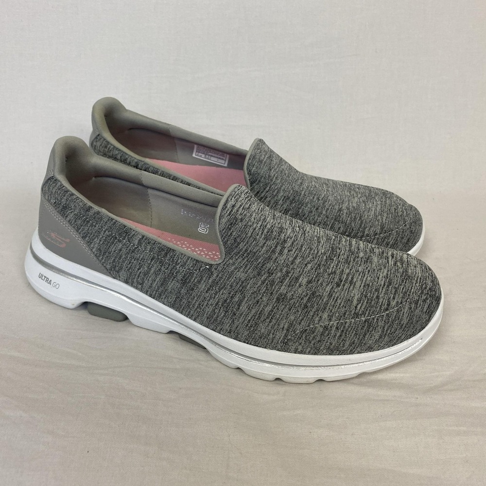 Skechers Ultra GO Walk 5 Honor Slip On Sneakers Womens 9.5 W Gray Shoes 15903